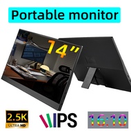 XAITH UCKY 14-inch Portable Monitor 2.5K HD Display with Built-in Stand, Supports PC/SWITCH/PS5/BOX 