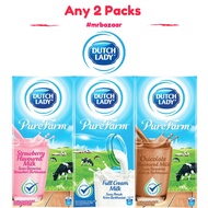 Dutch Lady UHT Milk x Any 2 Packs (1 Litre) (Chocolate/Full Cream/Strawberry)