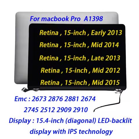 Tested Original Screen For MacBook Pro 15.4'' Retina A1398 Full LCD Display Assembly 2012-15 Year EM