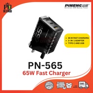 Pineng PN-565 PD 65W Charger Adapter 65W Fast Charging/ 3 IN 1 ADAPTER/ UK Plug