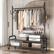 LG Rak Baju Gantung Besi Rak Gantung Baju 2 Susun Serbaguna Stand Hanger Hanger Display Butik