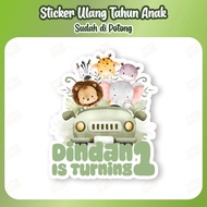 Animal Safari Car Sticker Animal Character Sticker Car Ride Birthday Sticker Already Cut