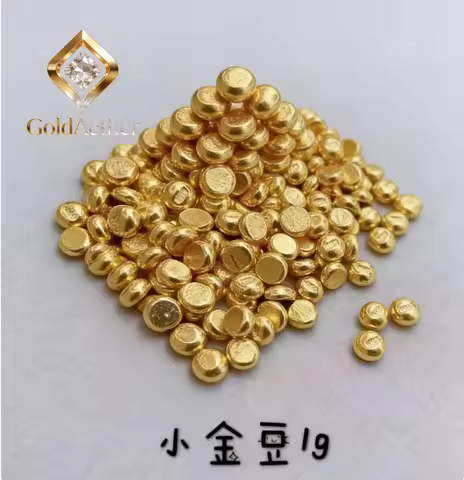 GoldAether 100% 24k pure gold beans fine gold balls 999 real gold beads 1g