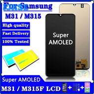 FJNSE สุดยอด AMOLED สำหรับ M31 Samsung M315 LCD M315F SM-M315F สัมผัสหน้าจอ LCD ชิ้นส่วนซ่อมหน้าจอดิจิตอลจอแสดงผล M31 M315 LCD KFGMF