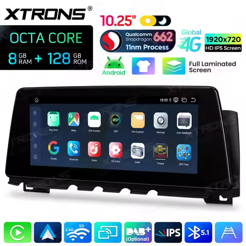 XTRONS 10.25'' Android 14 Octa Core 8+128G Car Multimedia Player For BMW 7 Series F01 F02 With CIC S