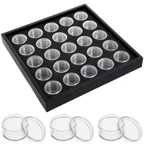 Nail Gems Box 25 Grids Transparent Lid Rhinestone Organizer Clean Desktop Nail Jewelry Organizer Cas