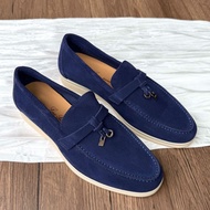 Women's Genuine Leather LP Loafers - Soft-Soled Tassel Buckle Casual Shoes