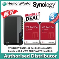 [SYNOLOGY Authorised Distributor] SYNOLOGY DS225+ 2 Bay DiskStation NAS bundle promotion with 2 x WD