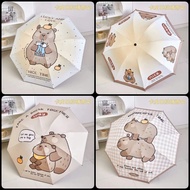[HOT] Anti-UV Sun and Rain Umbrella Cute Capybara Shape Diameter 98cm Large Folding 2-Layer Umbrella