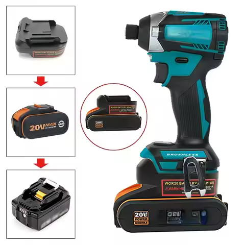 Converter Adapter For Worx 20V 4PIN Orange Lithium Battery Convert To For Makita 18V BL Series Lithi