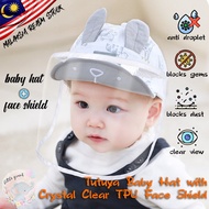 [READY STOCK] 2 IN 1 TUTUYA BABY HAT BABY FACE SHIELD WITH PROTECTIVE TPU FACE SHIELD KIDS FACE SHIELD CARTOON DESIGN