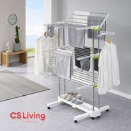 Syllere - 包送貨 -多功能可移動曬衣架晾曬架 折疊晾衣架 不銹鋼晾衫架 白色 白色