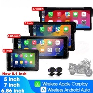 RideForce 5/7/6.86/8.1 inch Motorcycle DVR Navigation CarPlay Display Portable Motorcycle Wireless A