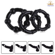 Hengt 3pcs Men Cock Ring Silicone Bead Delay Ejaculation Lasting Penis Rings Sex Toys For Couple Gam