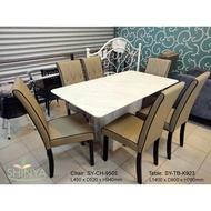 Shinya Elegant Dining Table Set (1x Dining Table + 6 x Chair)