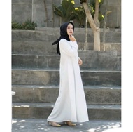 Dress Polos Anggun Bahan Tebal Crinkle Premium Dress Wanita Dewasa Terbaru Gamis Busui Pakaian Wanita Import Model Baru Baju Muslim &amp; Jumsuit Viral Dan Trendi Gamis Cantik