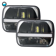 5 x 7 inchBlack Projector LED Headlight  7"x 6"Headlight for Jeep Wrangler YJ Cherokee XJ H6054 H505