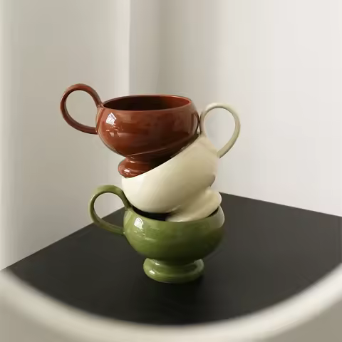 Taza cerámica con asa Aladdín, taza leche sayuno creativa para el hogar, taza café Retro francés, ta