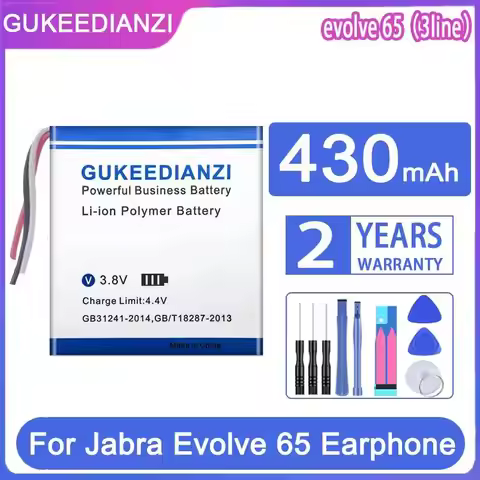 430mAh High Capacity Earphone Battery High-Efficiency For Jabra Evolve 80 CP-GN650 AHB682828PS AHB47