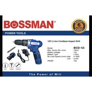 Bossman impact battery drill within 2nos battery(bole korek lubang batu)