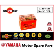 KOYOKO YTZ14S-BS NANO-GEL BATTERY // (BTZ12S) 12V11.2AH/10HR BATERI KTM VX950 Kawasaki ZZR1400 CBR K