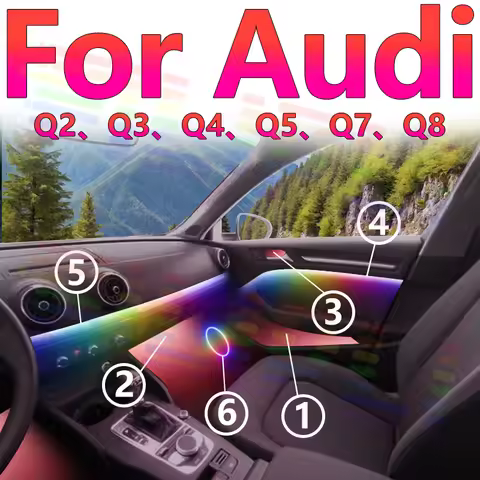 For Audi Q2 Q3 Q4 Q5 Q7 Q8 64s RGB LED Interior Ambient Light Personalize Your Car's Interior Lighti