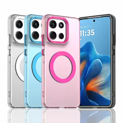 Transparent Candy Colorful Magnet Adsorption Case For Motorola G86 G56 moto Edge 60 Fusion 60s Moto