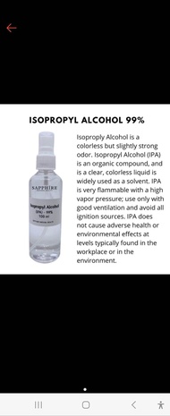 Isopropyl Alcohol IPA 99 Rubbing Alcohol