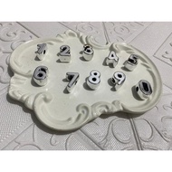 (1 PCS) 3D Silver NUMBERS