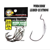 SEAHAWK 2X Strong Worm Hook Leaded for Soft Plastic Bait (1/0, 2/0, 3/0, 4/0) (2.0g/2.5g/3.0g/5.25g)