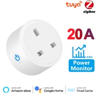 SMATRUL Tuya Smart Zigbee Socket  Plug 16/20A Uk Wireless Control Outlet with Power Monitor Timer Adaptor Voice Works for Alexa Google Home