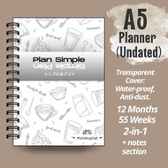 A5 Planner Book 2026 (Undated), weekly planner, monthly planner, Planner book aesthetic, Easy Book