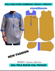 pola baju Koko kurta kombinasi pria dewasa