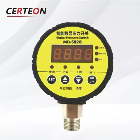 MD-S828 Digital Pressure Switch -0.1–60MPa Dual Relay Smart Controller M20 Thread 24VDC 220VAC 380VA