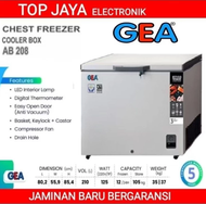 CHEST FREEZER BOX GEA 210 LITER AB-208R/BOX FREEZER 210L GEA AB208R NEW SERIES
