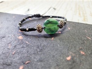 【親翠】天然翡翠 雲意境老藍水無事牌手繩 畢業禮物 個性風