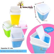 Square Neon Trash Can Dustbin 10 Lt Square Trash Can with Swing Lid Square Trash Can/