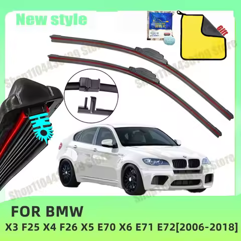 Car Wiper For BMW X3 F25 X4 F26 X5 E70 X6 E71 E72 2008-2018 Front Windscreen Wipers Double Rubber Ca