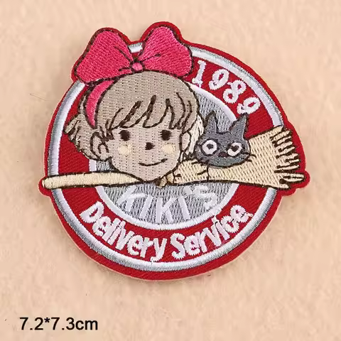 Anime Delievery Service Mermaid Zombie Head Kiss Iron On Patches Embroidered Clothes Patch For Cloth