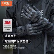 FEHER FEHER Autumn Winter Motorcycle Gloves Genuine Leather Motorcycle Off-Road Equipment Male Ridin