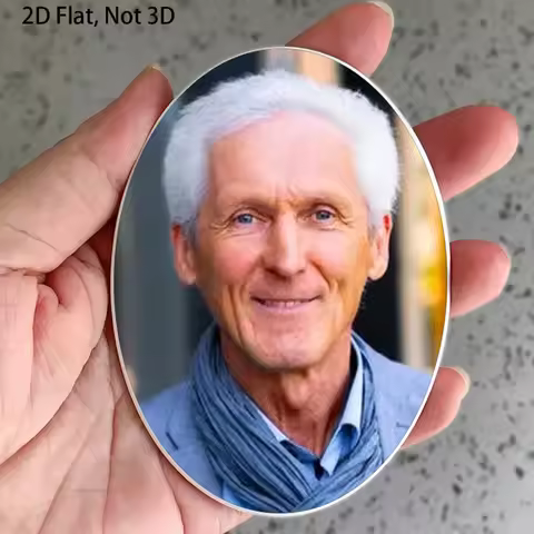 2D Flat Not 3D 1pc Custom Photo Memorial Headstone Tile Oval Design Personalized Tombstone Decoratio