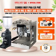 Milesto EM19 M3 Pro Coffee Maker Combo and CRM 022 Pro 2025 Coffee Grinder (64mm Blade), CS 250W