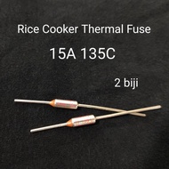 2 biji 15A 135C Rice Cooker Thermal Fuse Philips HD2137 pressure cooker thermo fuse periuk