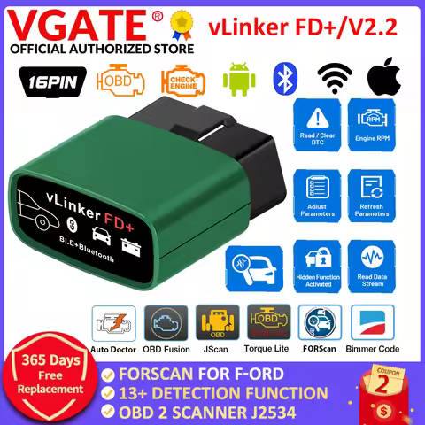 Vgate vLinker FD ELM327 Bluetooth-compatible 4.0 FORScan wifi OBD2 Car Diagnostic OBD 2 Scanner J253