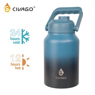 CIVAGO（64oz/1920ml）Wide Mouth with Sport Lid Vacuum Insulated Tumbler Hot And Cold Drinking Water Bo