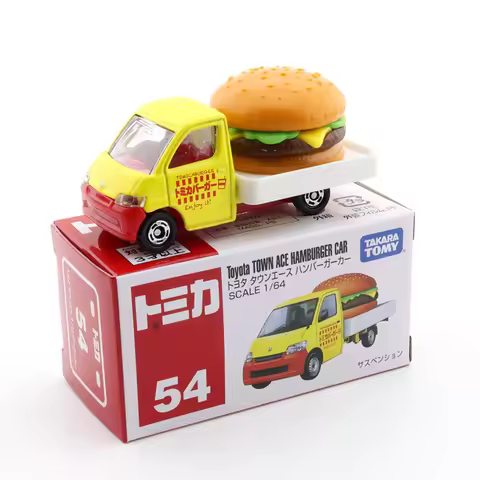 Takara Tomy Tomica No.54 Toyota Tawn Ace Hamburger Car Model 1:64 Miniature Diecast Truck Funny Meta