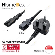 Homebox IEC to 3 Pin UK Plug Power Cable Cord C7 C13 Local Safety Mark, Home Appliance, Laptop Adapt