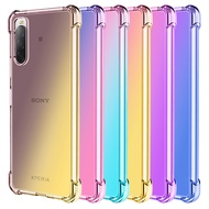 Gradient Airbag Transparent Soft Tpu Phone Case Sony Xperia 10 Plus 10 III Lite 1 5 III 10 5 II Ace 3 2 10 1 IV 8 XZ4 Compact XA3 Ultra Silicone Clear Shockproof Cover