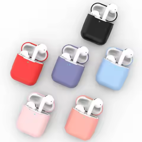 Wireless Earphone Solid Color Headphones Shell for Apple AirPods 2 Covers Silicone Case for AirPods 