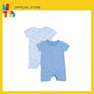 Not Too Big Whaley Bamboo Romper 2 Pack